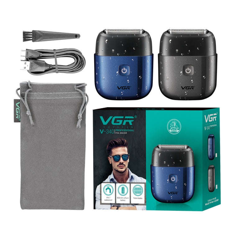 VGR V-340 5W USB Mini Portable Reciprocating Electric Shaver(Blue)