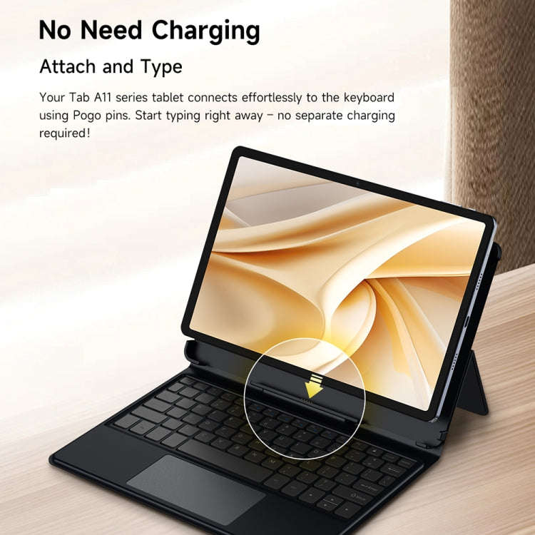 Ulefone Pogo Pin Smart Keyboard & Tablet Leather Case For Tab A11 Pro(Grey)