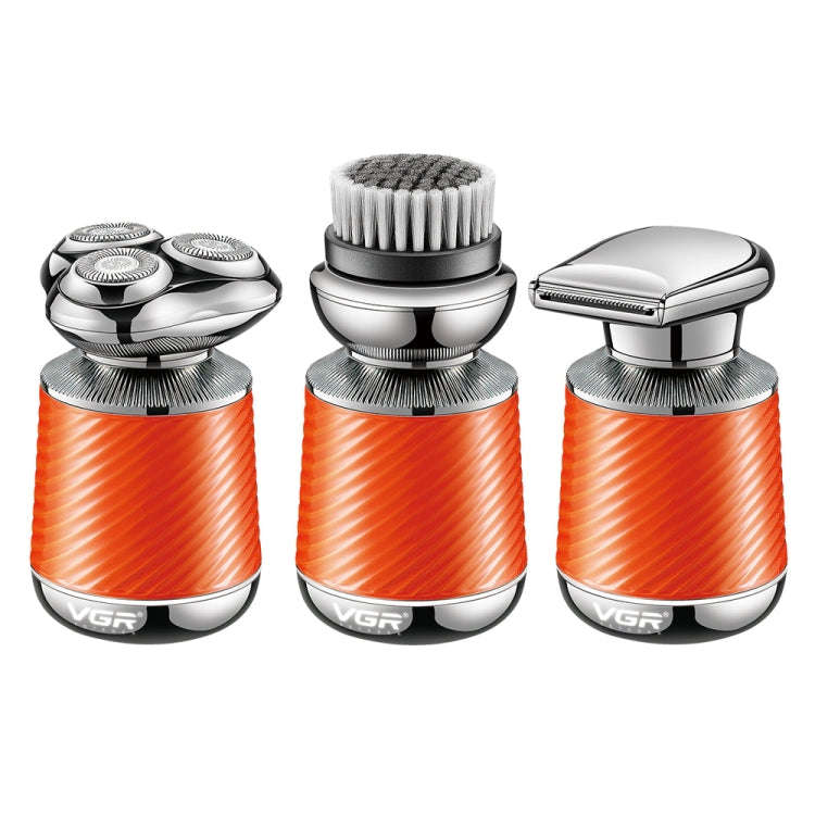 VGR V-391 5W USB 3 in 1 Smart Floating Three-Head Shaver(Orange)