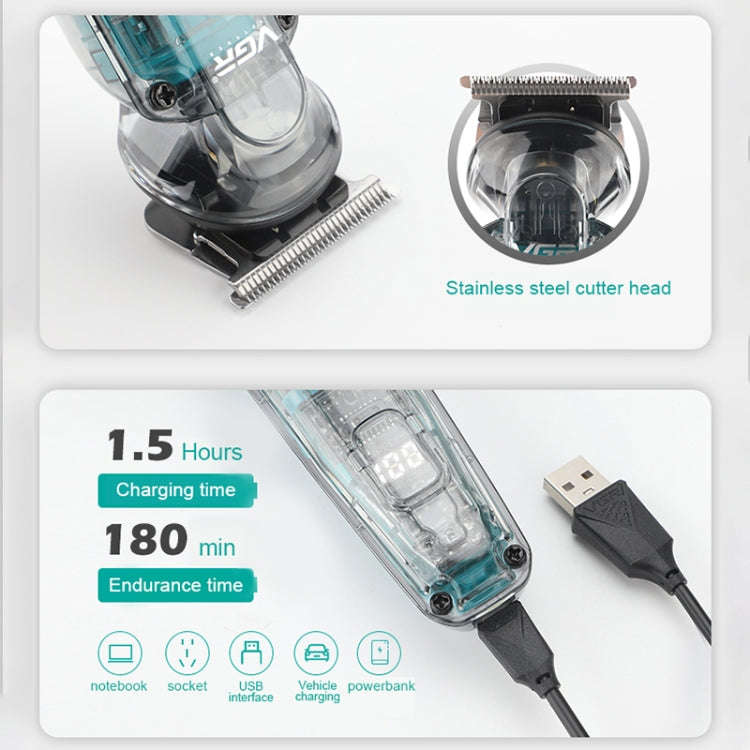 VGR V-949 5W USB LED Digital Display Multifunctional Hair Clipper