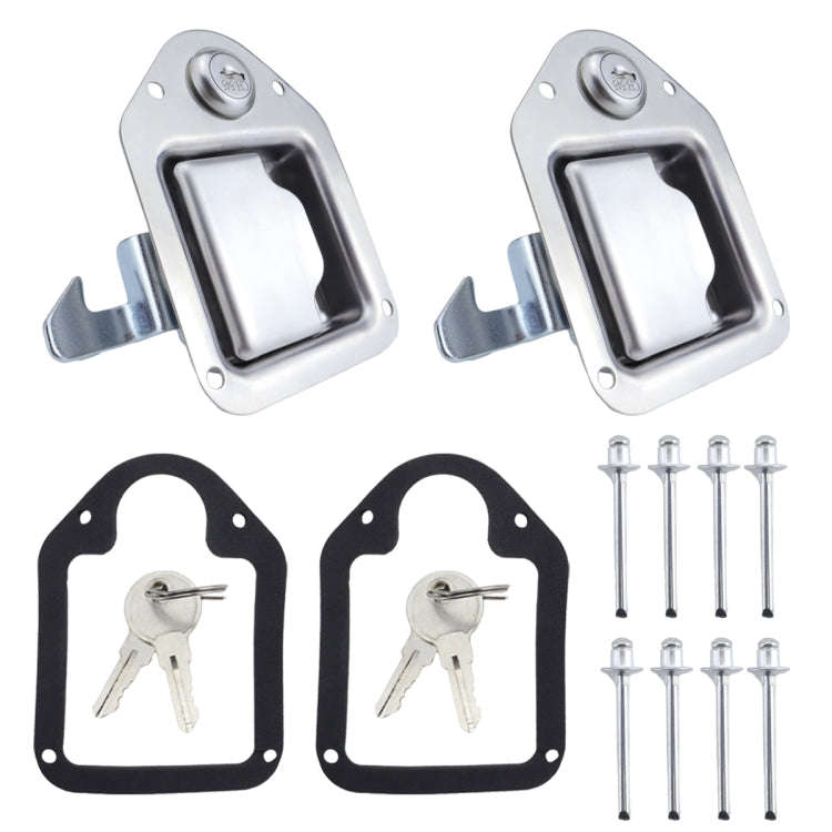 2 Sets / Pack Trailer / Yacht / Truck Stainless Steel Tool Box Lock Paddle Latch & Keys