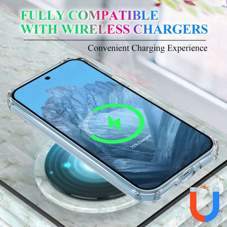 For Google Pixel 9 Pro Big Pore Acrylic PC Hybrid TPU MagSafe Phone Case(Transparent)