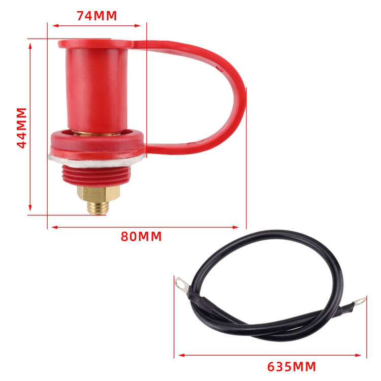 Pair 250A Car Stud Battery Charger Binding Post(Black + Red)