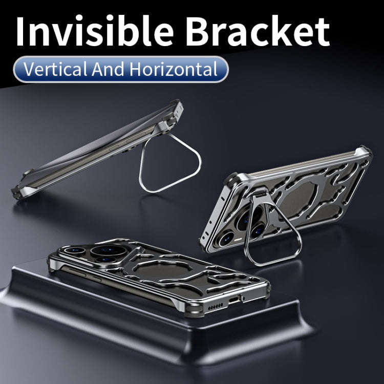 For Huawei Pura 70 Pro Auspicious Cloud Series MagSafe Metal Phone Case with Bracket(Silver)