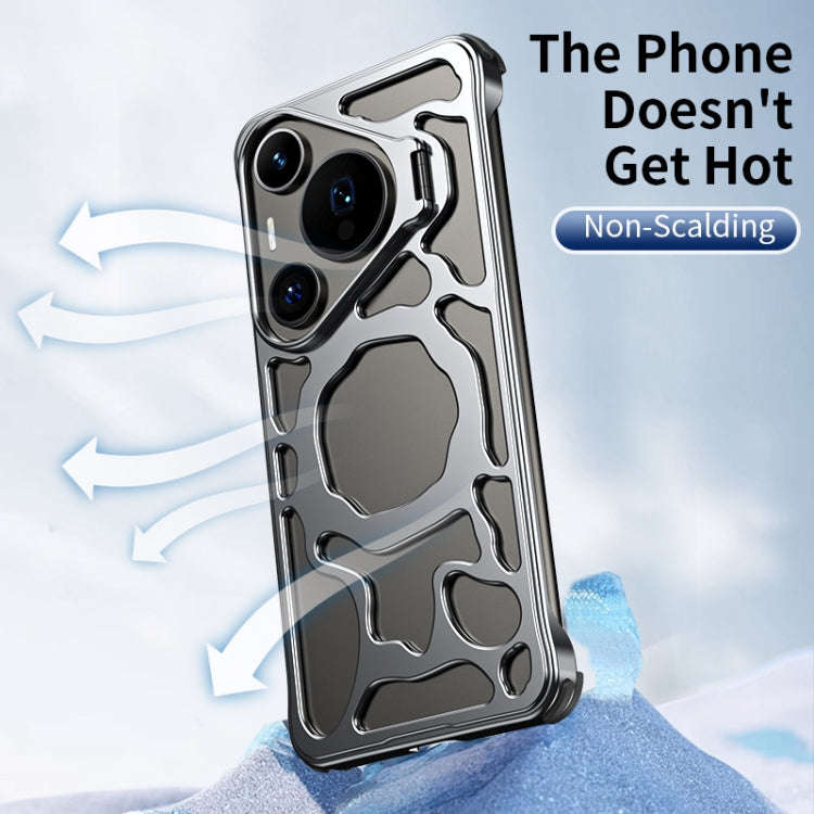 For Huawei Pura 70 Pro Auspicious Cloud Series MagSafe Metal Phone Case with Bracket(Silver)