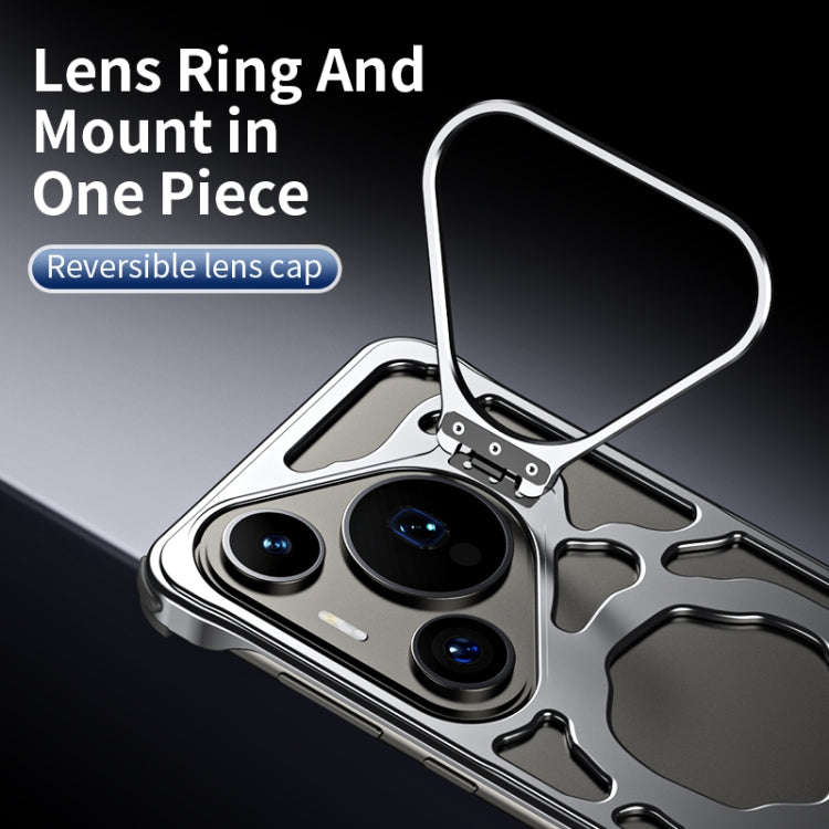 For Huawei Pura 70 Pro Auspicious Cloud Series MagSafe Metal Phone Case with Bracket(Silver)