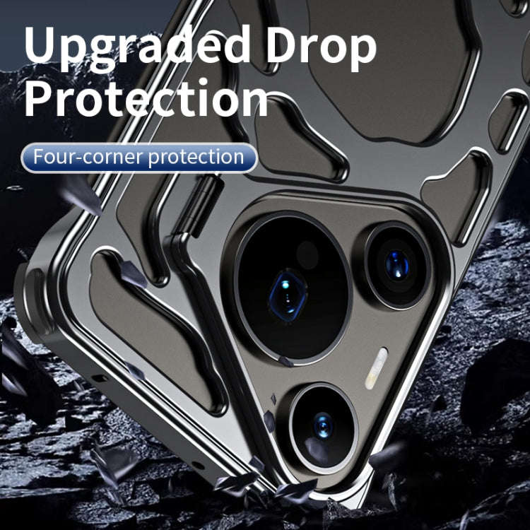 For Huawei Pura 70 Pro Auspicious Cloud Series MagSafe Metal Phone Case with Bracket(Silver)