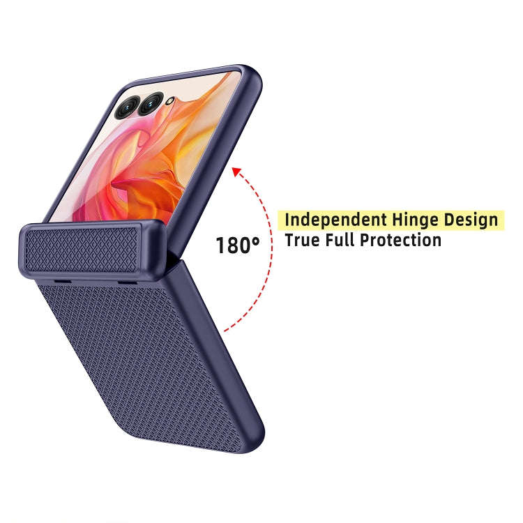 For Motorola Razr 50 Ultra Integrated Fold Hinge Grid Texture Phone Case(Black)