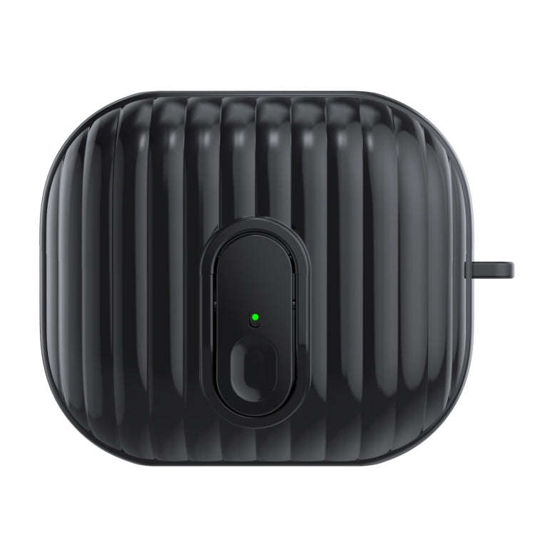 For Samsung Galaxy Buds3 Shell Look Earbuds Box Protective Case with Security Lock(Black)