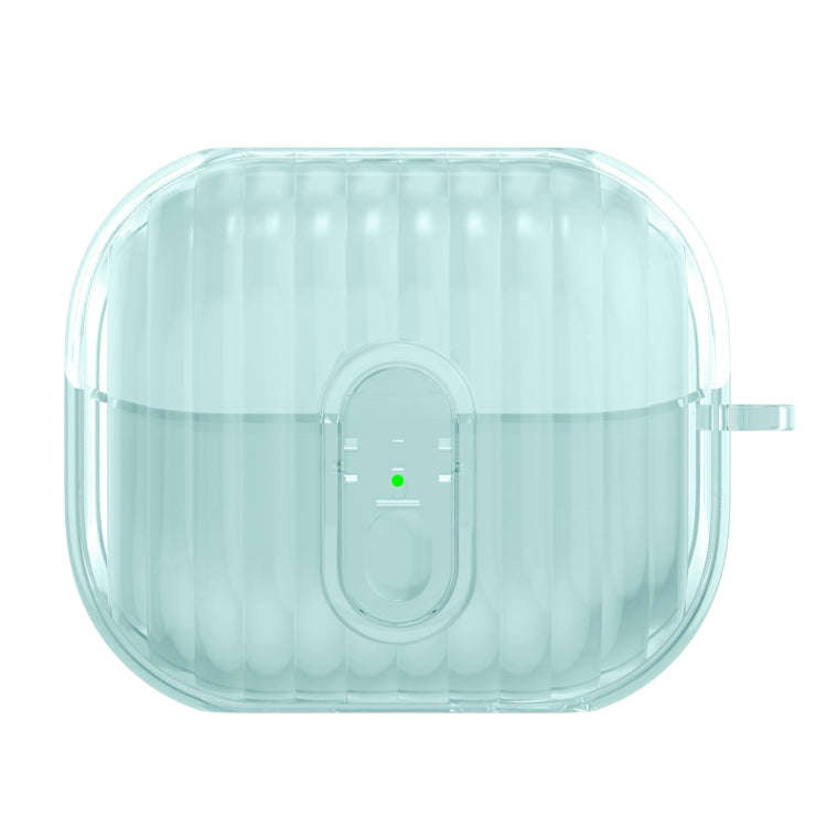 For Samsung Galaxy Buds3 Shell Look Earbuds Box Protective Case with Security Lock(Transparent Blue)