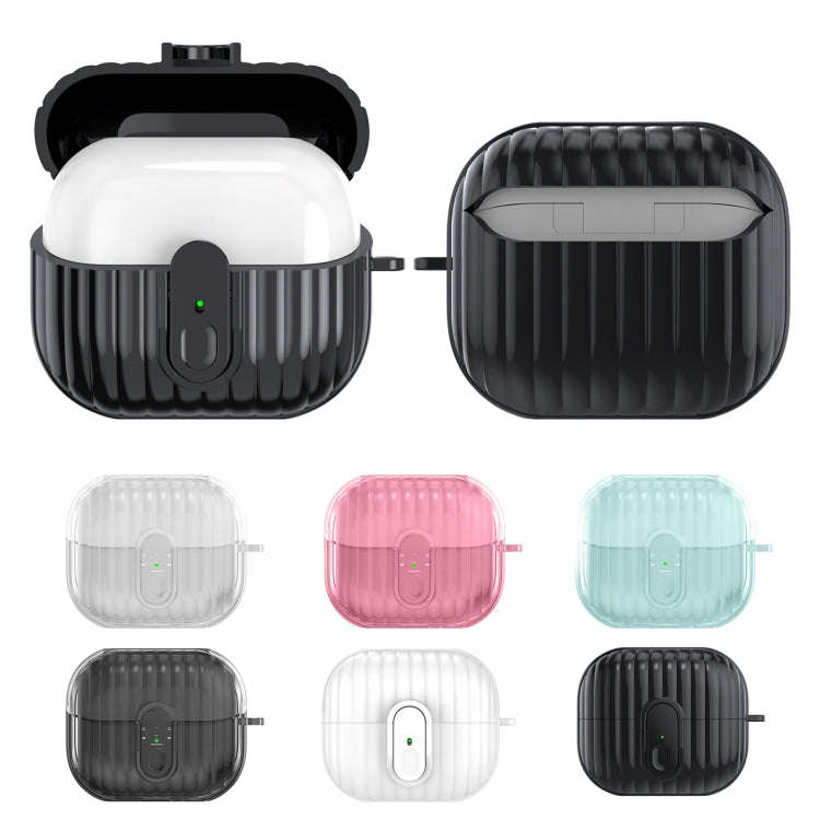For Samsung Galaxy Buds3 Shell Look Earbuds Box Protective Case with Security Lock(Transparent Pink)