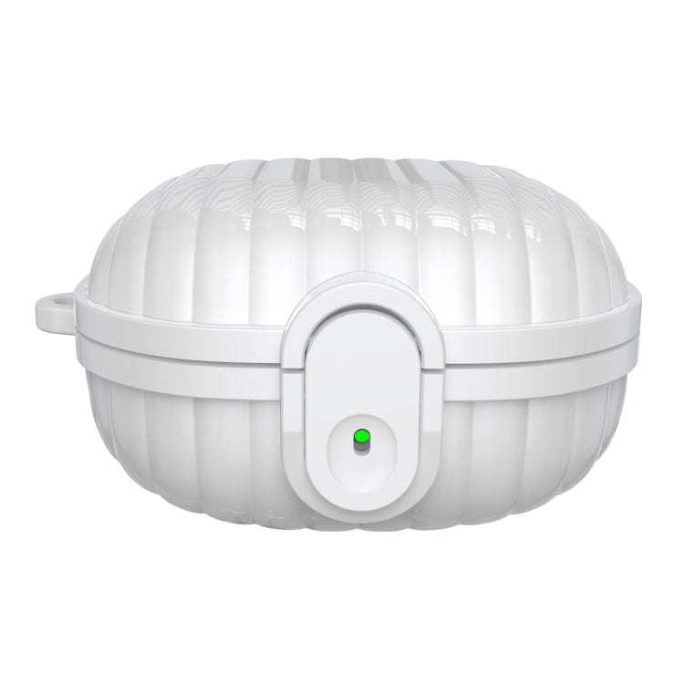 For Samsung Galaxy Buds2 Shell Look Earbuds Box Protective Case with Security Lock(White)
