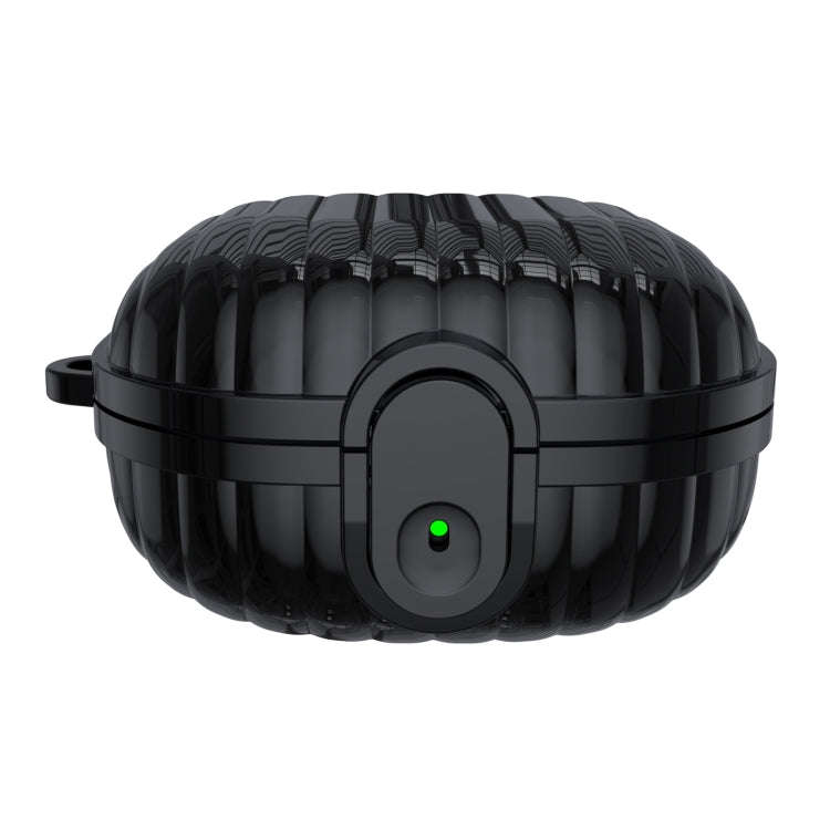 For Samsung Galaxy Buds2 Shell Look Earbuds Box Protective Case with Security Lock(Black)