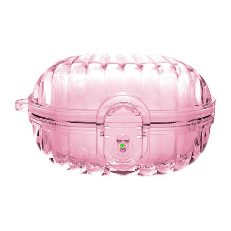 For Samsung Galaxy Buds2 Shell Look Earbuds Box Protective Case with Security Lock(Transparent Pink)
