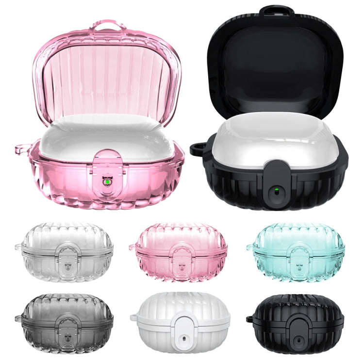 For Samsung Galaxy Buds2 Shell Look Earbuds Box Protective Case with Security Lock(Transparent)
