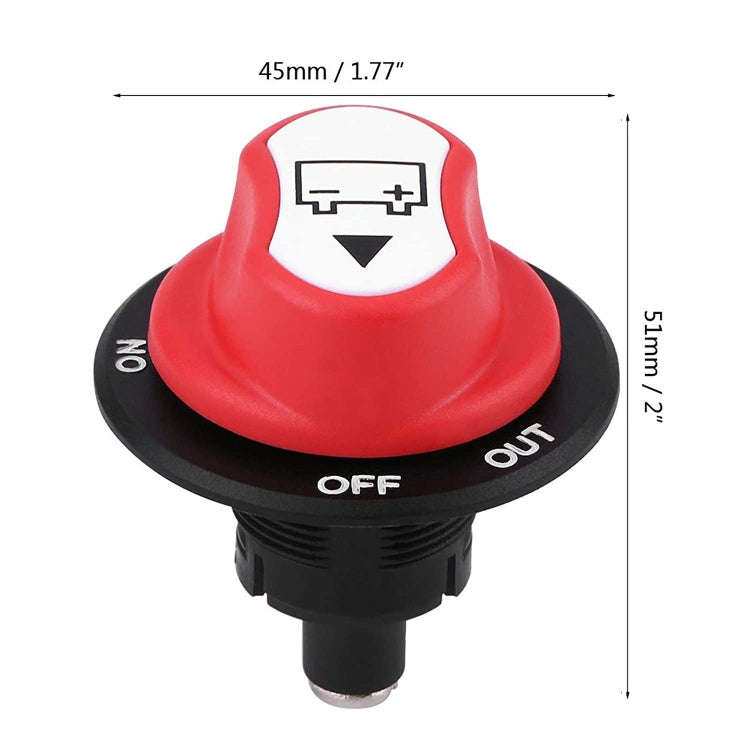 Yacht RV 12V 50A Battery DC Switch with 4pcs Terminals(Black)