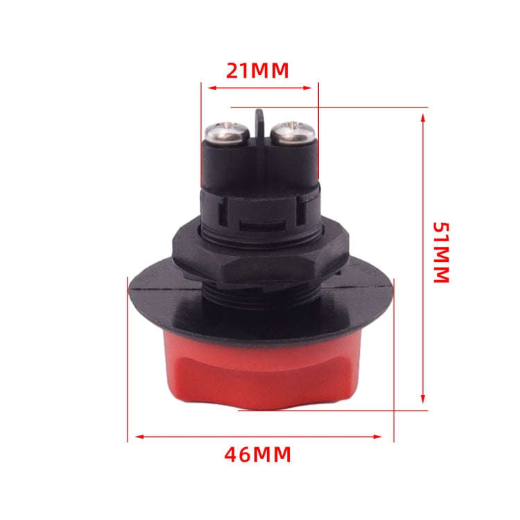 Yacht RV 12V 50A Battery DC Switch with 4pcs Terminals(Black)