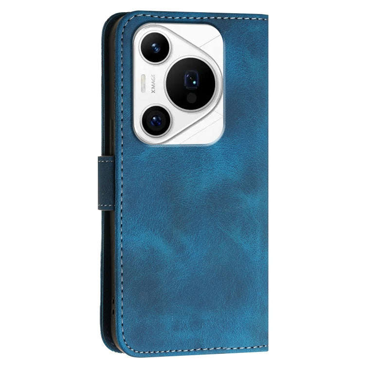 For Huawei Pura 70 Pro / Pura 70 Pro+ Grid Butterfly Embossed Pattern Leather Phone Case with Lan...