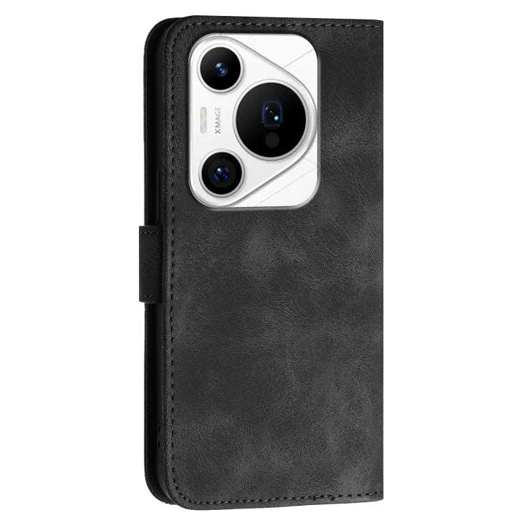 For Huawei Pura 70 Pro / Pura 70 Pro+ Grid Butterfly Embossed Pattern Leather Phone Case with Lan...