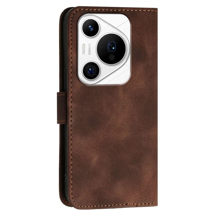For Huawei Pura 70 Pro / Pura 70 Pro+ Grid Butterfly Embossed Pattern Leather Phone Case with Lan...