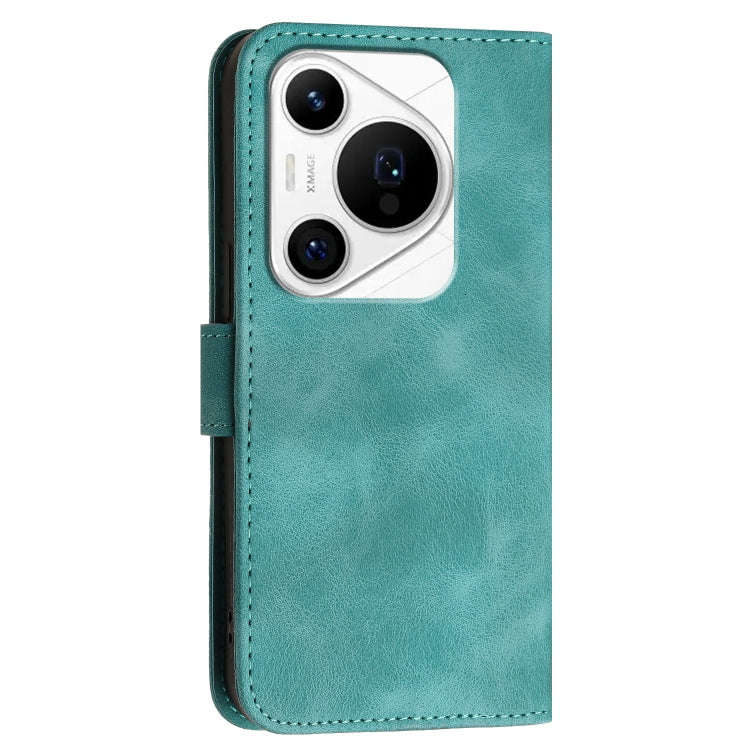 For Huawei Pura 70 Pro / Pura 70 Pro+ Grid Butterfly Embossed Pattern Leather Phone Case with Lan...