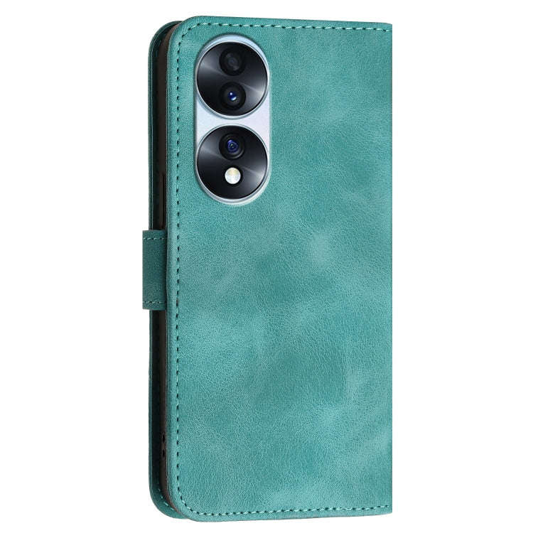For Honor 70 Pro / 70 Pro+ Grid Butterfly Embossed Pattern Leather Phone Case with Lanyard(Light ...