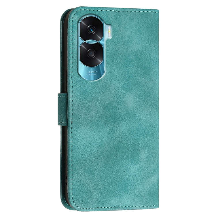For Honor X50i 5G / 90 Lite Grid Butterfly Embossed Pattern Leather Phone Case with Lanyard(Light...