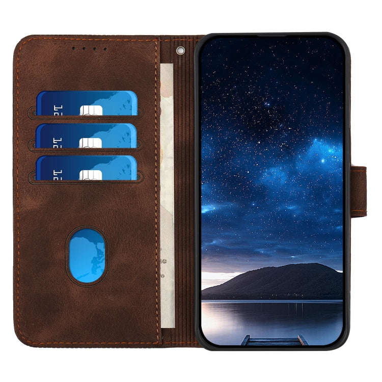 For Honor 200 Lite Global Grid Butterfly Embossed Pattern Leather Phone Case with Lanyard(Coffee)