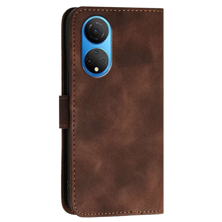 For Honor X7 4G / Play 30 Plus Grid Butterfly Embossed Pattern Leather Phone Case with Lanyard(Co...