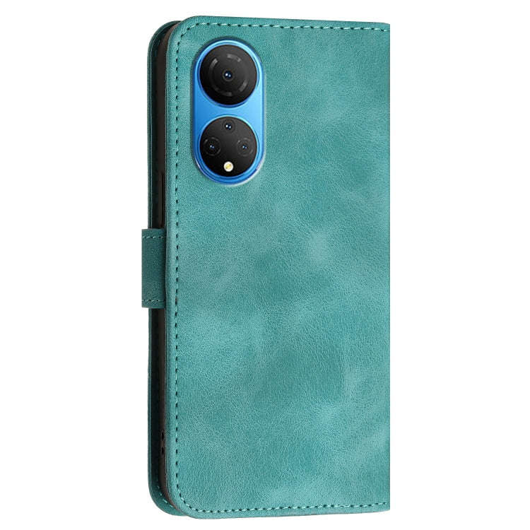 For Honor X7 4G / Play 30 Plus Grid Butterfly Embossed Pattern Leather Phone Case with Lanyard(Li...