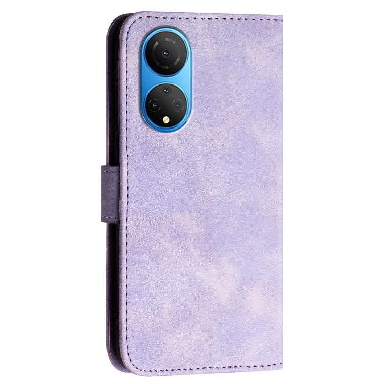 For Honor X7 4G / Play 30 Plus Grid Butterfly Embossed Pattern Leather Phone Case with Lanyard(Li...