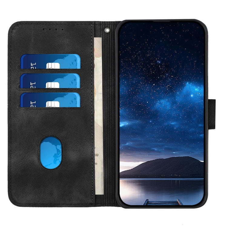 For Honor X8b Grid Butterfly Embossed Pattern Leather Phone Case with Lanyard(Black)