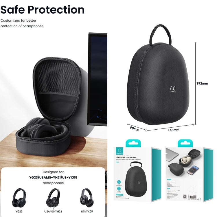 USAMS ZB292 Large Capacity Headphone Storage Bag (Black)