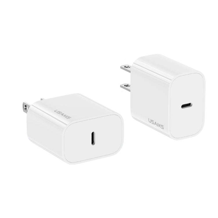 USAMS CC228 20W Fast Charging Charger Set, USB-C / Type-C to USB-C / Type-C(US Plug)