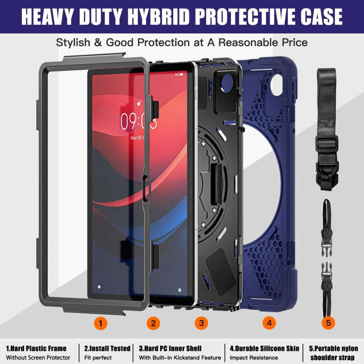 For Lenovo Tab M11 /Xiaomi Pad 11 2024 Rotatable Holder Silicone Hybrid PC Tablet Case with Shoul...
