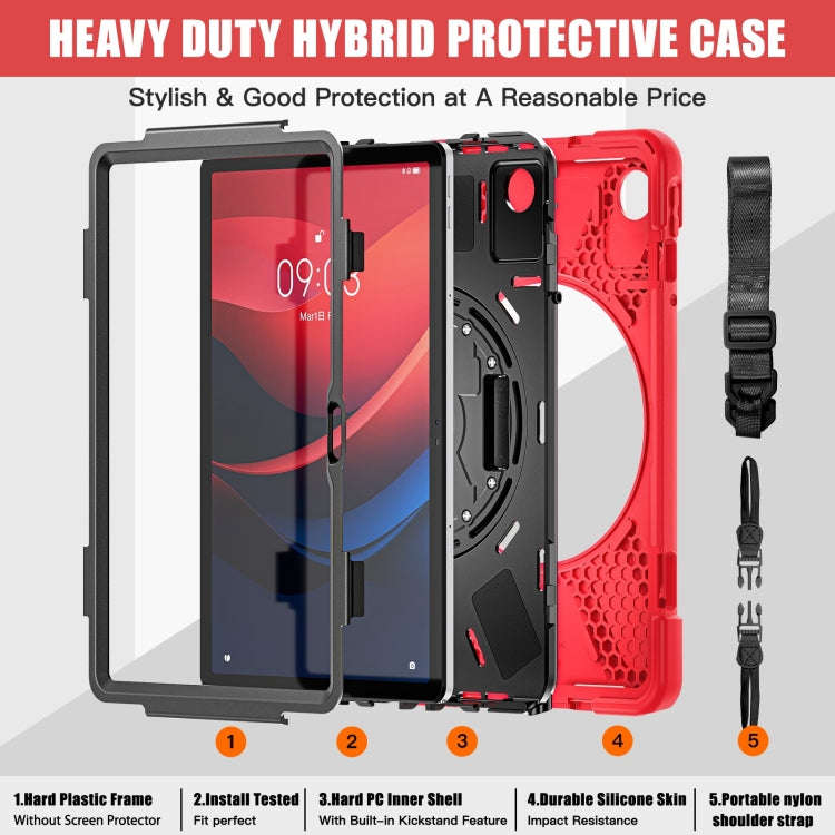 For Lenovo Tab M11 /Xiaomi Pad 11 2024 Rotatable Holder Silicone Hybrid PC Tablet Case with Shoul...