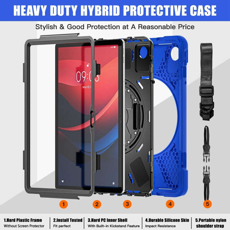 For Lenovo Tab M11 /Xiaomi Pad 11 2024 Rotatable Holder Silicone Hybrid PC Tablet Case with Shoul...