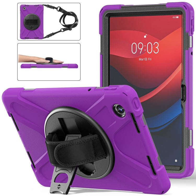 For Lenovo Tab M11 /Xiaomi Pad 11 2024 Rotatable Holder Silicone Hybrid PC Tablet Case with Shoul...