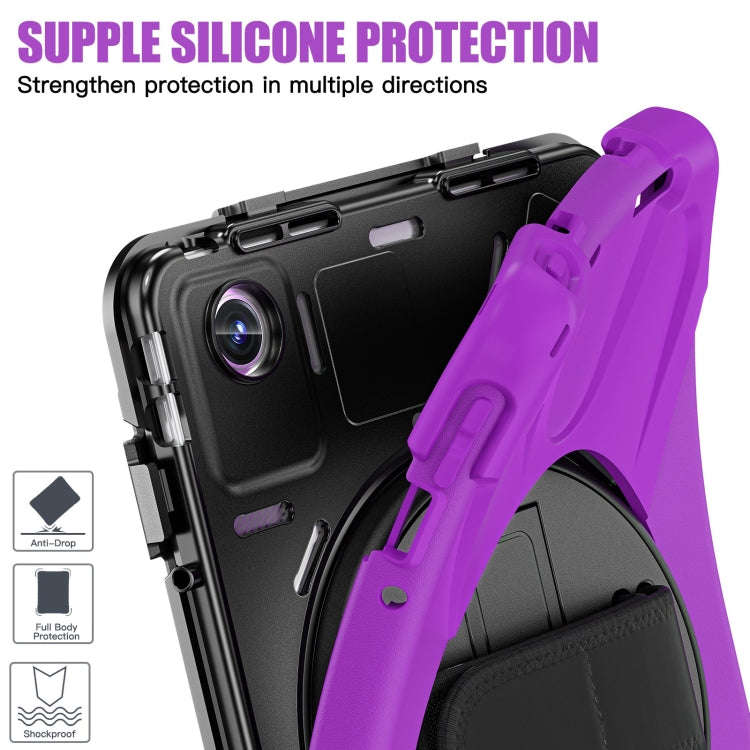 For Lenovo Tab M11 /Xiaomi Pad 11 2024 Rotatable Holder Silicone Hybrid PC Tablet Case with Shoul...