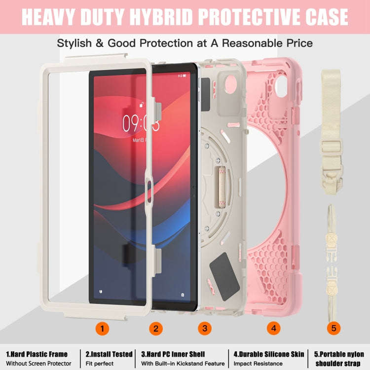 For Lenovo Tab M11 /Xiaomi Pad 11 2024 Rotatable Holder Silicone Hybrid PC Tablet Case with Shoul...