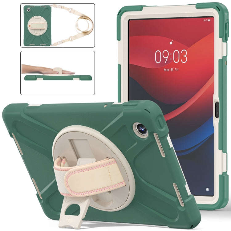 For Lenovo Tab M11 /Xiaomi Pad 11 2024 Rotatable Holder Silicone Hybrid PC Tablet Case with Shoul...
