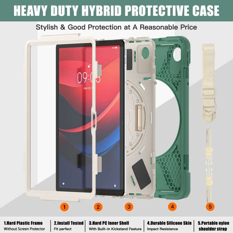 For Lenovo Tab M11 /Xiaomi Pad 11 2024 Rotatable Holder Silicone Hybrid PC Tablet Case with Shoul...