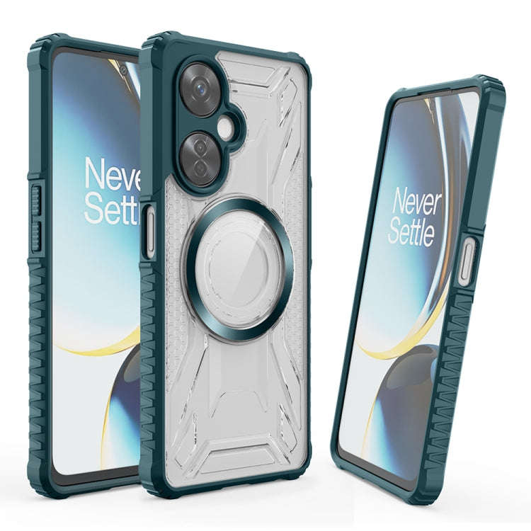 For OnePlus Nord CE 3 Lite CD Texture Magsafe Phone Case(Dark Green)