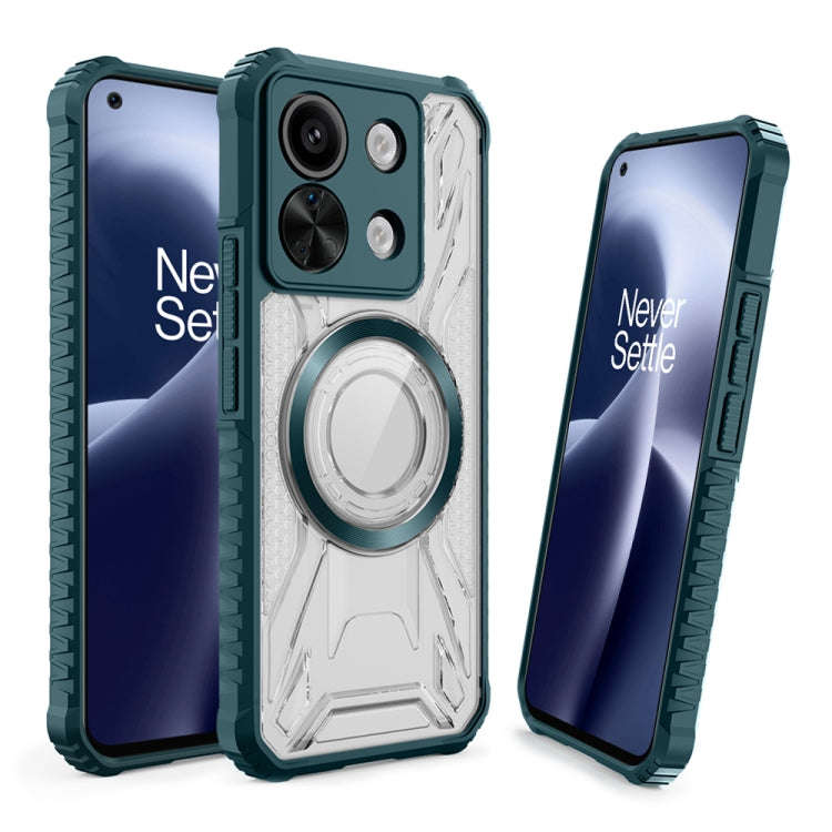 For OnePlus Nord 2T CD Texture Magsafe Phone Case(Dark Green)
