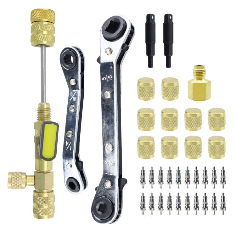 36pcs / Set T6 Air Conditioning Valve Core Remover Installer Tool with Dual Size SAE 1/4 and 5/16...