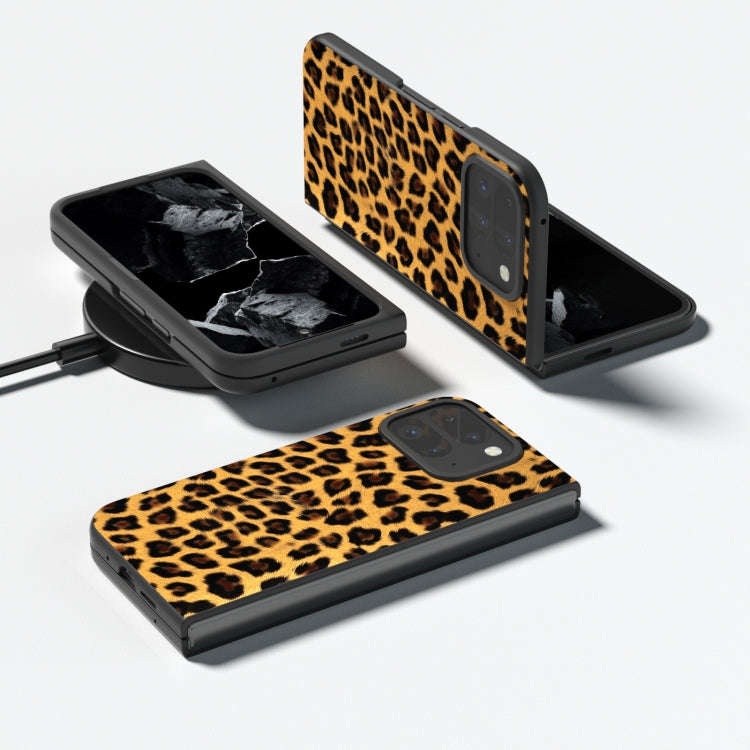 For Google Pixel 9 Pro Fold Black Frame Leopard Full Coverage Phone Case(Leopard Print)