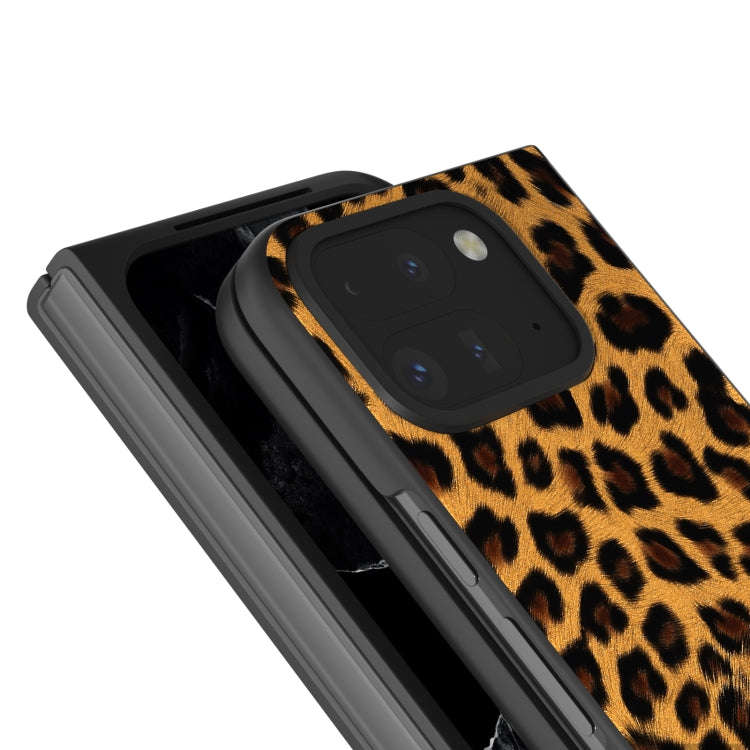 For Google Pixel 9 Pro Fold Black Frame Leopard Full Coverage Phone Case(Leopard Print)