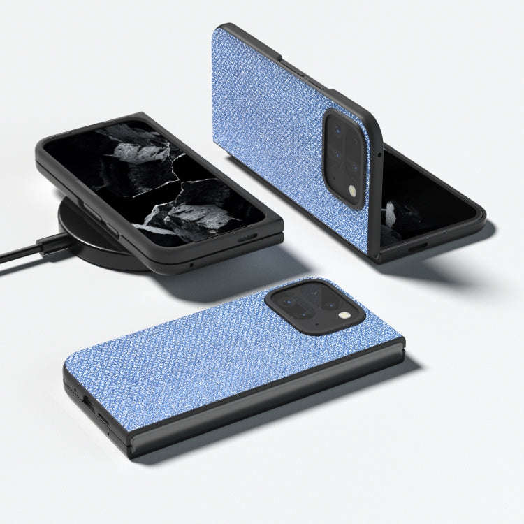 For Google Pixel 9 Pro Fold Diamond Frame Edge Full Coverage Phone Case(Sapphire Blue)