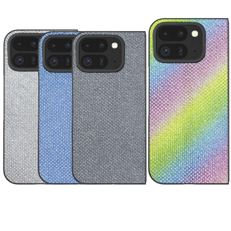 For Google Pixel 9 Pro Fold Diamond Frame Edge Full Coverage Phone Case(Sapphire Blue)