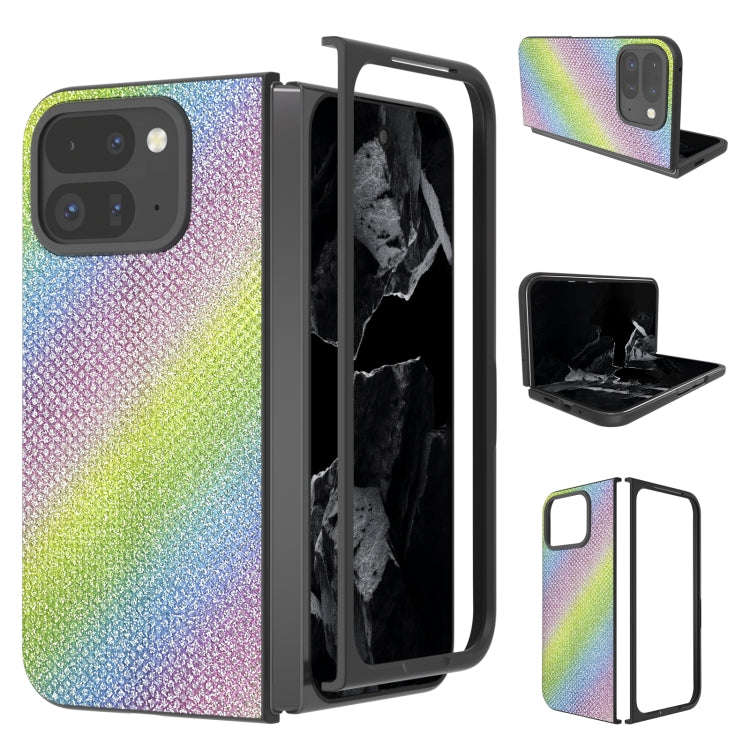 For Google Pixel 9 Pro Fold Diamond Frame Edge Full Coverage Phone Case(Rainbow Diamond)